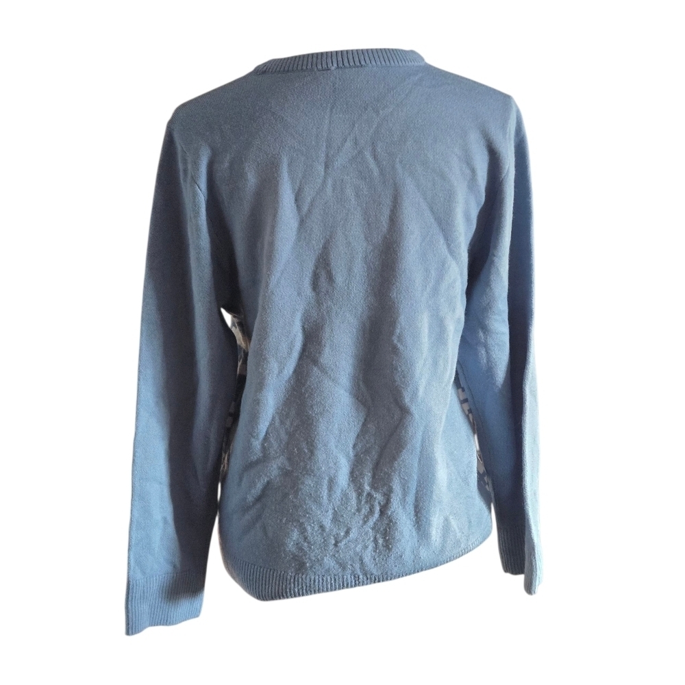 Disney Lilo & Stitch Festive Blue n White Crewneck Sweater Cozy Junior Girls XL - Picture 5 of 13